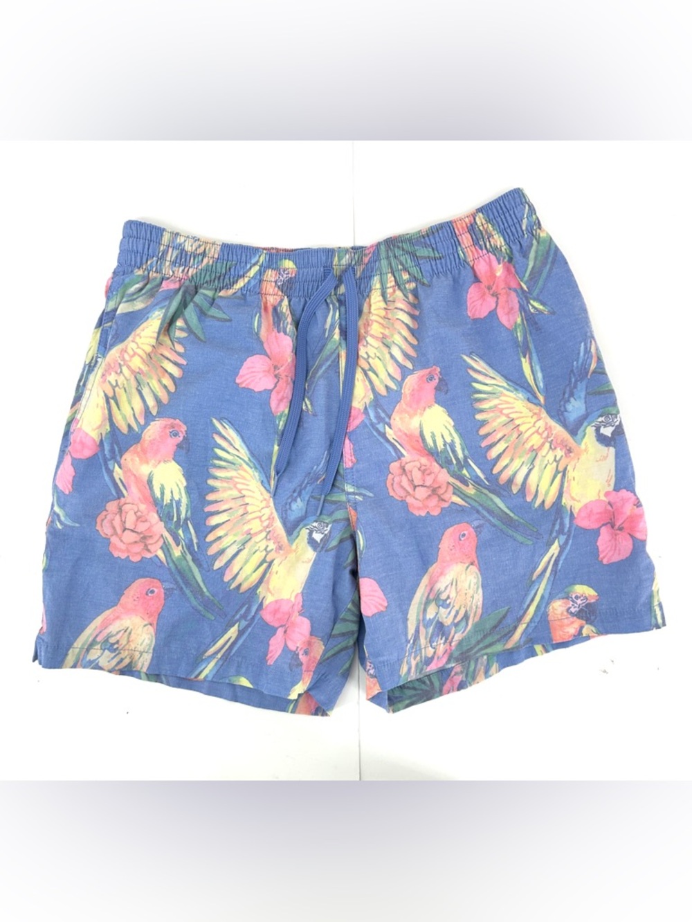 Chubbies Blue Tropical Parrot Print Swim Trunks L men’s